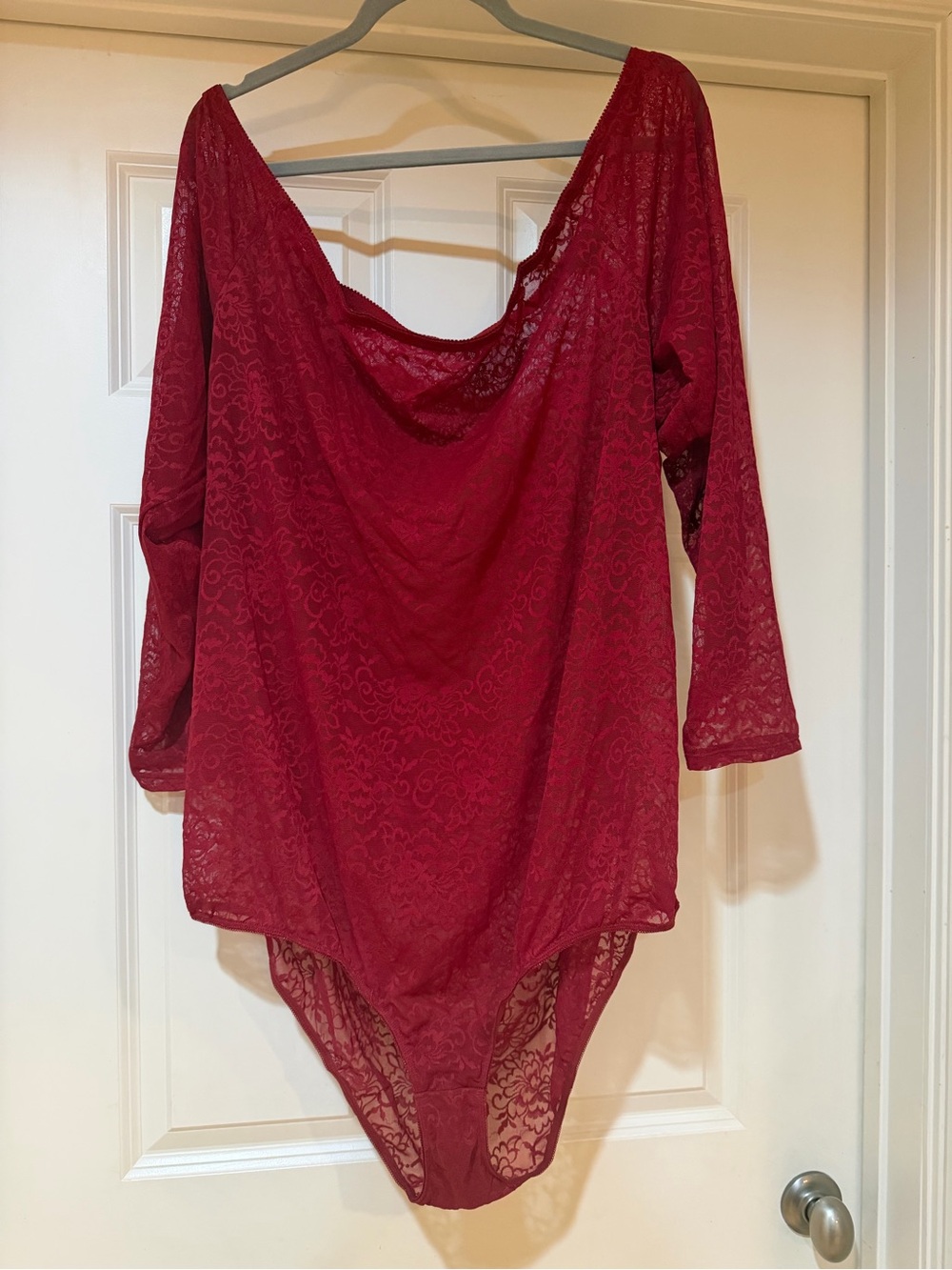 Women's Red Lace Bodysuit - Elegant Intimates